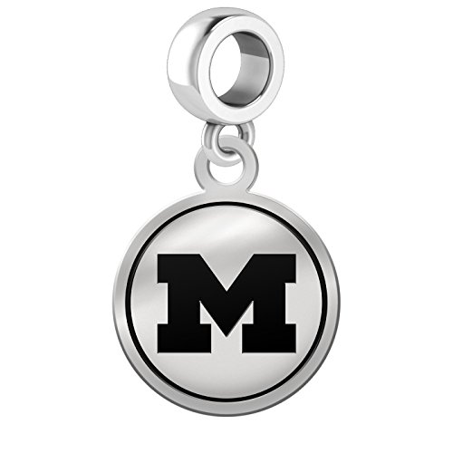 Michigan Wolverines Border Round Dangle Charm