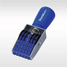 【クリックで詳細表示】シヤチハタ 既製品 回転ゴム印(欧文6連・メートル入) 4号 商品番号：19812 CFM 64G： 文房具・オフィス用品