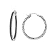 14k White or Yellow Gold Black Diamond Hoop Earrings (2 cttw)