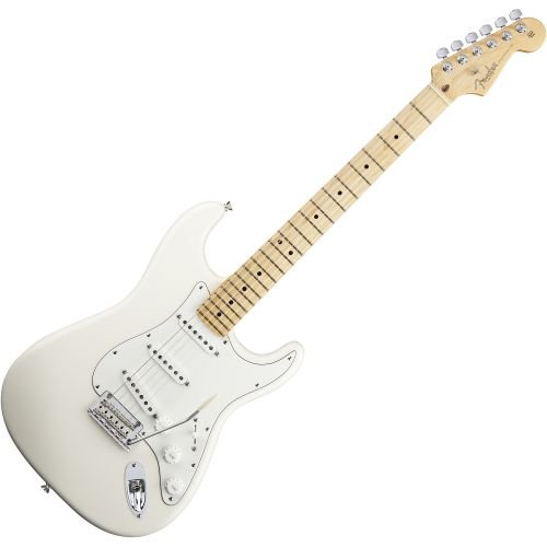 Fender American Standard Stratocaster Electric Guitar Olympic White Maple Fretboard