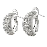 Tressa Sterling Silver CZ Pave Earrings