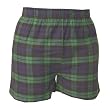 Blackwatch Plaid Tartan Check flannel covered waist Cotton Solid Boxers boxer shorts, heavyweight 100% cotton, FALSE FLY, longer cut seam.