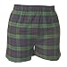 Blackwatch Plaid Tartan Check flannel covered waist Cotton Solid Boxers boxer shorts, heavyweight 100% cotton, FALSE FLY, longer cut seam. 5 Adult Sizes Image