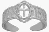 Genuine Sterling Silver Religious Cross Toe Ring