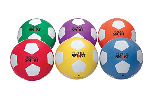 School Smart Soccer Balls - Size 5 - Set of 6 Colors