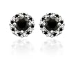 10K White Gold 1 ct. Black and White Diamond Earrings