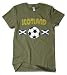 (Cybertela) Scotland Flag Soccer Ball Men's T-shirt Country Sport Tee (Olive Green, 3X-Large)