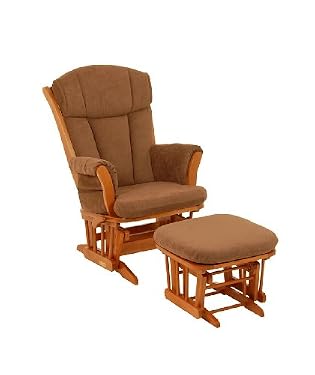 Dutailier BabyGlide Penny Recliner Glider Rocker Chair - Honey Pine & Mocha
