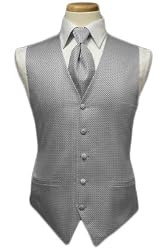 Venetian Tuxedo Vest with Matching Windsor Band Tie - Many Colors to Choose From!