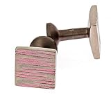 Handmade titaniuim cufflinks with pink hued titanium