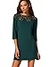 SheIn Women's Hollow Lace Patchwork 3/4 Sleeve Shift Dress