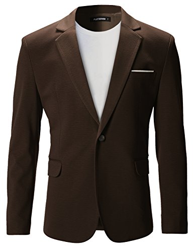 Flatseven mens slim fit casual premium blazer jacket (b…