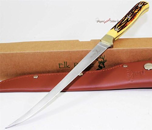Elk Ridge Jigged Bone Full Tang Fish Fishing Filet Fillet Camping Hunting Knife