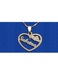 925 St. Silver Name in Hallow Heart name necklace