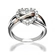 Bling Jewelry Sterling Silver CZ Heart Ring with Gold Vermeil Accent
