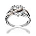 Bling Jewelry Sterling Silver CZ Heart Ring with Gold Vermeil Accent