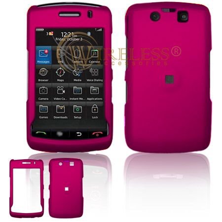 BlackBerry Storm2 9550 “PDA” Cell Phone Rubber Feel Rose Pink Protective Case Faceplate Cover