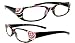 LZ New York High Quality Multi Black Frame Women's Fashion Reading Glasses with Genuine Swarovski Jet, Light Rose, Peridot, Topaz & Crystal Clear RGY006