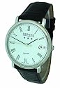 Bernex Swiss Made Slim Automatic Stainless Steel, White dial, Sapphire glass, black leather strap Wrist Watch