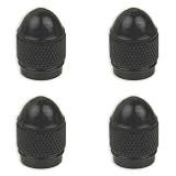 Set of 4 Non-Rust Aluminum Tire Valve Caps - Black