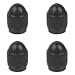 Set of 4 Non-Rust Aluminum Tire Valve Caps - Black