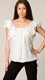 Rebecca Taylor Water Chiffon Ruffle Top