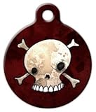 Dog Tag Art Custom Pet ID Tag for Dogs - Skull and Crossbones - Large - 1.25 inch