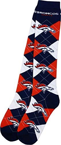 Denver Broncos Repeat Logo Argyle Knee High Socks, Medium