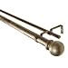 Classic Ball 1.25" Double Curtain Rod in Antique Silver Size: 86" - 120"