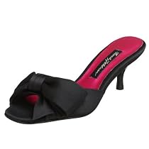 Beverly Feldman Women's Tender Slide,Black Satin,8 M US