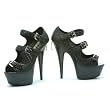6 Inch Sexy Shoes Multi Buckle Straps Quilted High Heel Penthouse Shoes