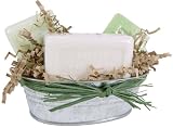 Soapy suds II - French shea butter all natural soaps in galvanized gift tub French gift set