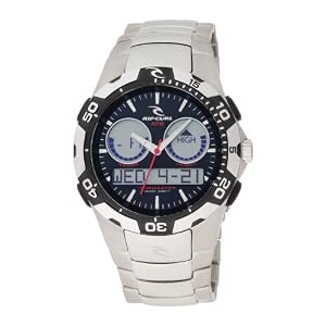 Rip Curl Men's A1029-BLW Shipstern Tidemaster 2 Black and White Stainless Steel Tide Watch