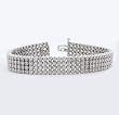 14k White Gold 4-Row Round Diamond Bracelet (8.00ctw, I-J Color, SI1-2 Clarity) 7 Long, 11mm Width