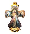 Wooden Wall Cross - Divine Mystery - English - 12" Height - MADE IN ITALY