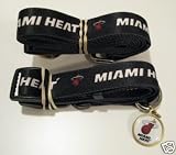 Miami Heat Dog Pet Set Leash Collar ID Tag XS