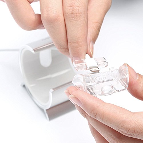 Sinjimoru Aluminum iPhone 6, 6 Plus, 6S, 6S Plus, 5, 5S, 4, 4S and iPod Sync Stand Dock Cradle Holder (Silver)