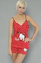 Hello Kitty Intimates The So In Love Babydoll Set in Red,Intimates for Women