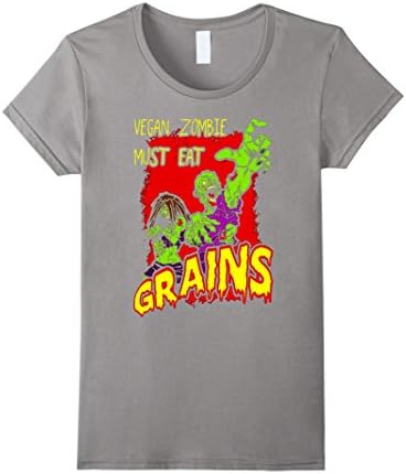 Women's Vegan Zombie T-Shirt XL Slate