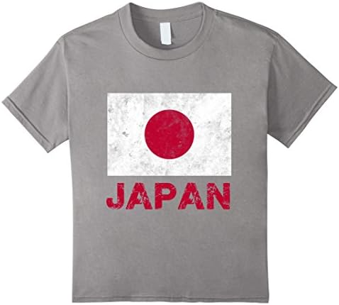 Kids Japan Flag Shirt Retro Japanese Flag T Shirt 12 Slate