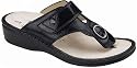 Womens Finn Comfort Black Patent Phuket Comfort Shoe - Sandal, (Anatomically shaped heel cup for ultimate fit)