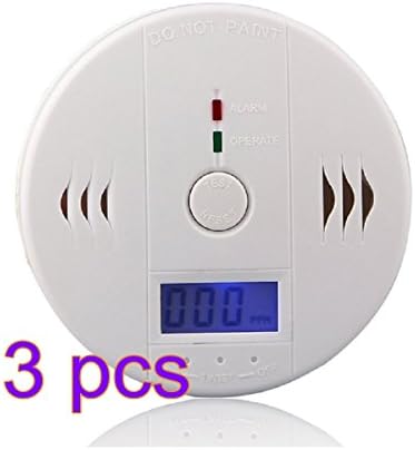 3PCS LCD CO Carbon Monoxide Poisoning Fire Warning Alarm Smoke Gas Safe Sensor