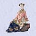 Chinese Woman statue Maiden w fan sculpture New