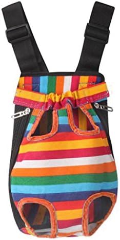 Leoy88 Rainbow Striped Dog Cat Pet Puppy Carrier Backpack (S(0-2.5kg))