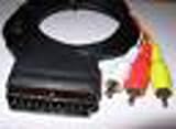 Scart into 3 phono RCA lead 3m DVD TV SAT VCR
