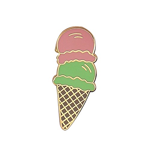 Last Valentine Icecream Enamel Pin Nickel Plated Color Pink and Green Lapel Pin