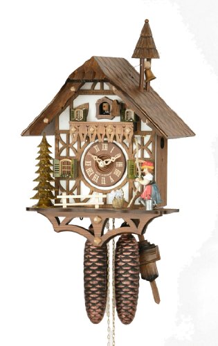 Hekas 8-Day Cuckoo Clock with Wooden Moving Bell ringer