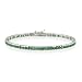 Sterling Silver 5.28 Carat Genuine Emerald Tennis Bracelet