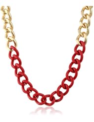 Color Blocked Painted Chain Necklace, 18"