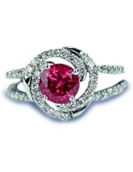 1.30cts Mahenge Spinel 14K White Gold and Diamond Ring